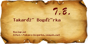 Takaró Bogárka névjegykártya